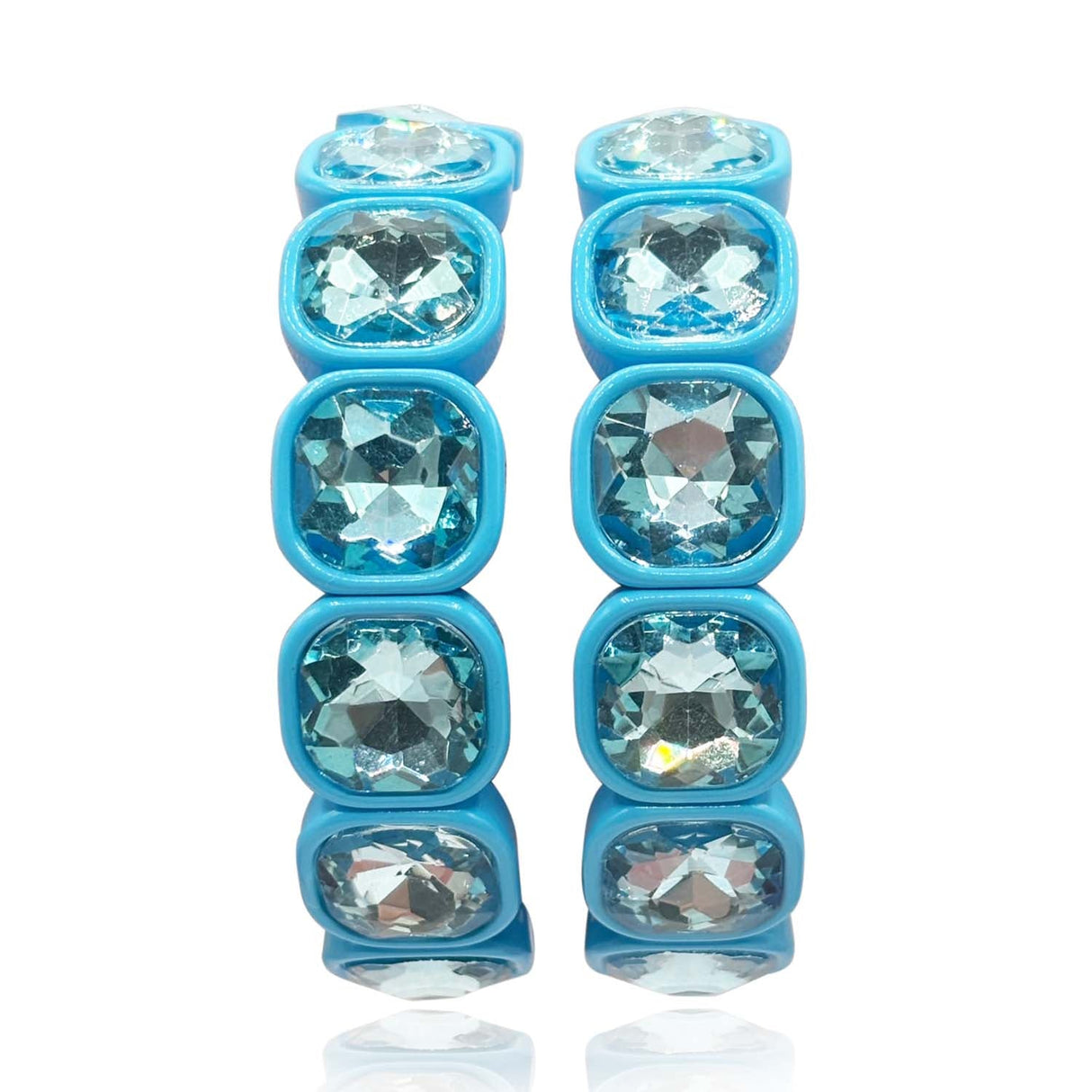 Turquoise Enamel and Cushion Shape Bracelet