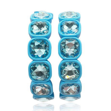 Turquoise Enamel and Cushion Shape Bracelet