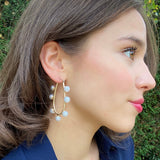 Gold and Pearl Hoop Earrings
