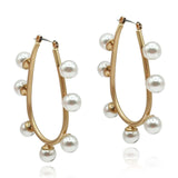 Gold and Pearl Hoop Earrings