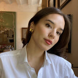Topaz and Dark Topaz Double Stone Clip Earrings
