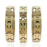 Three Piece Gold Plated H Design Bracelets