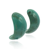Turquoise Marbled Resin Semi Hoop Clip on Earrings