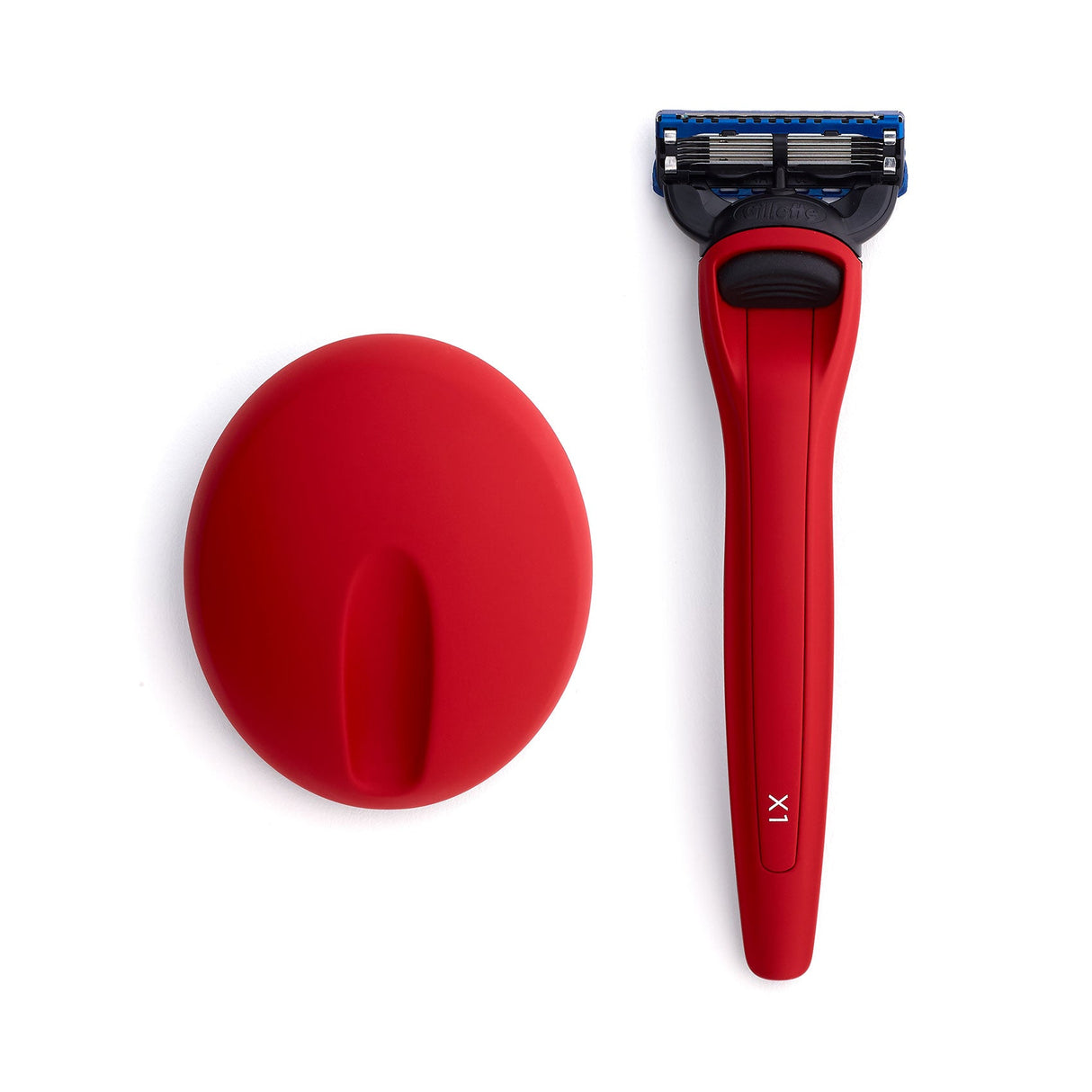 X1 Razor Matte Red and Stand - Gillette Fusion5 Razor