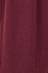 Yumi Burgundy Knitted Maxi Cardigan With Pockets