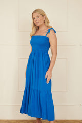 Yumi Blue Midi Sun Dress
