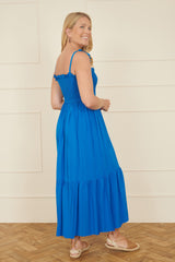 Yumi Blue Midi Sun Dress