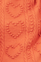 Yumi Orange Heart Knit Relaxed Jumper