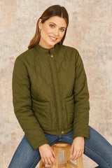 Yumi Green Short Quilted Jacket