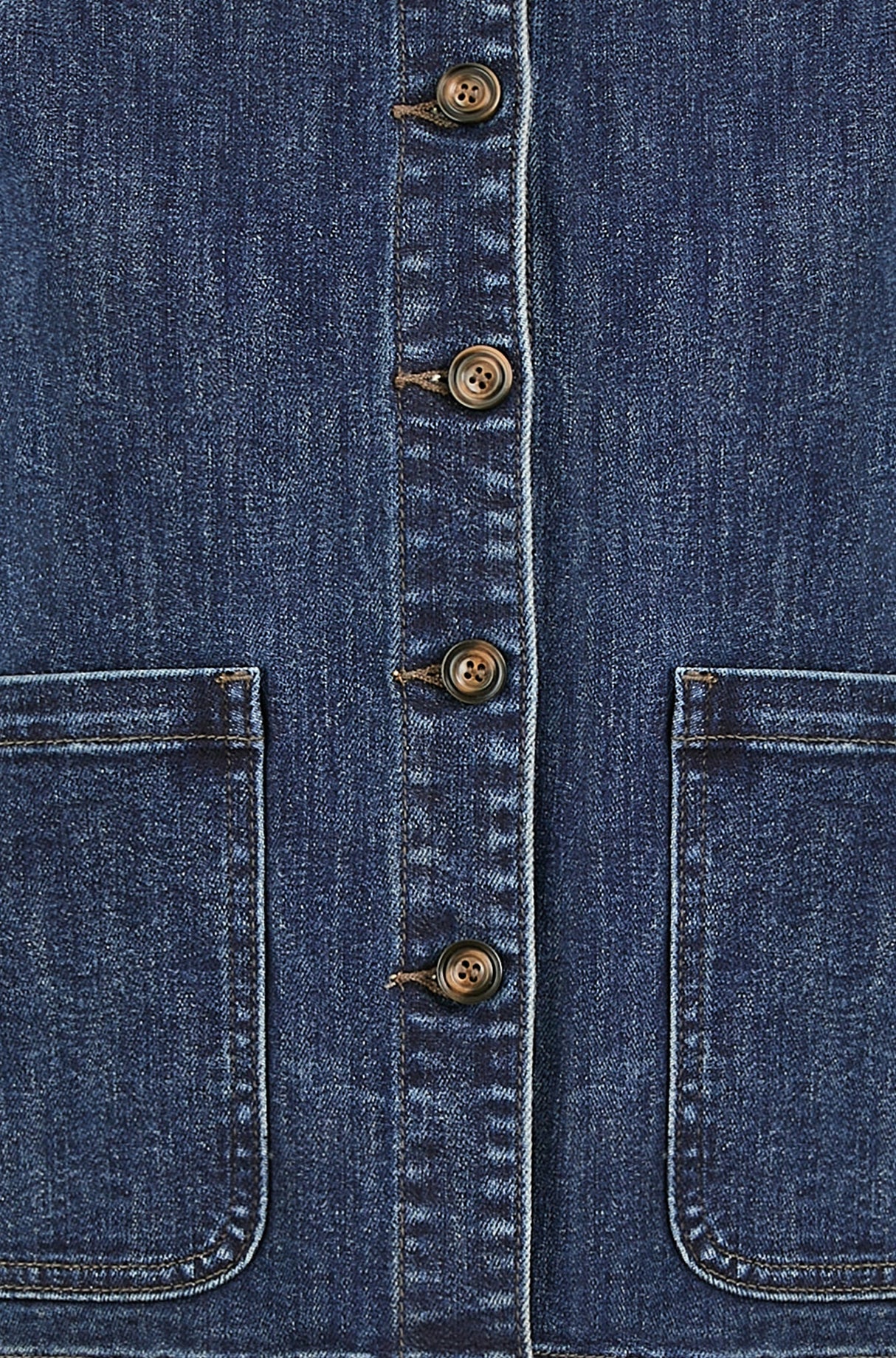 Yumi Blue Denim Jacket With Patch Pockets