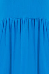 Yumi Blue Double Cotton Long Kaftan