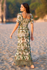 Yumi White Cotton Voile Safari Midi Skirt