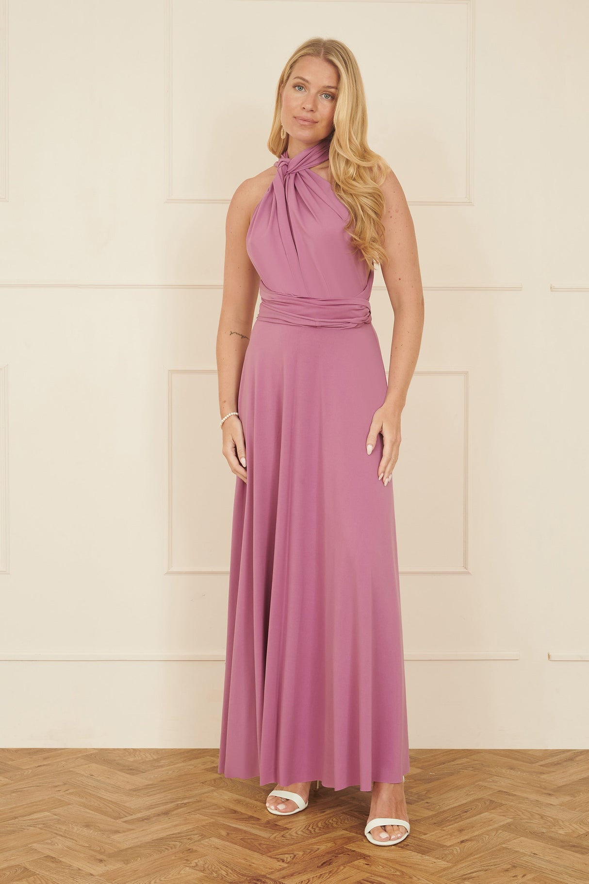 Yumi Pink Jersey Stretch Multiway Midi Dress