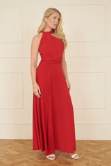 Yumi Red Jersey Stretch Multiway Midi Dress