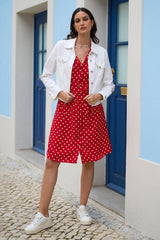 Yumi White Stretch Cotton Denim Jacket