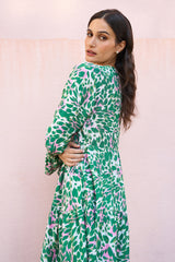 Yumi Green Leopard Print Tunic
