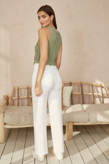 Yumi Green Crochet Knitted Tank Top