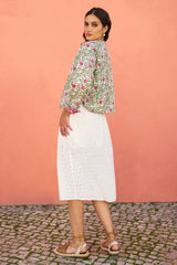 Yumi Pink Floral Reversible Cotton Quilted Jacket