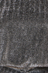 Yumi Black Metallic Stretch Ruched Hem Top