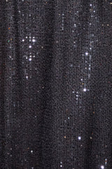 Yumi Black Sequin Long Sleeve Midi Dress