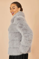 Yumi Grey Luxe Faur Fur Coat
