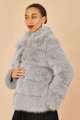 Yumi Grey Luxe Faur Fur Coat