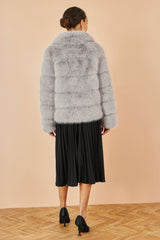 Yumi Grey Luxe Faur Fur Coat