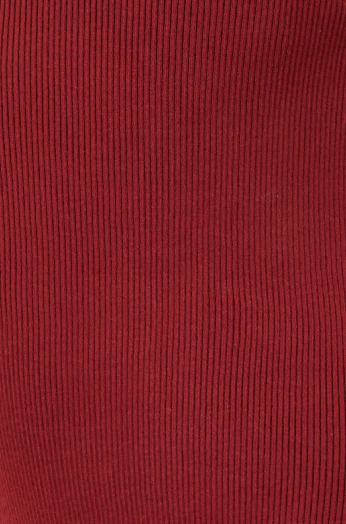 Yumi Burgundy Bardot Knitted Fitted Midi Dress