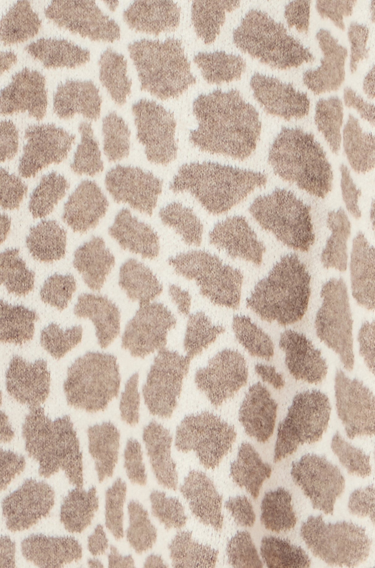 Yumi Beige Animal Print Intarsia Long Cardigan