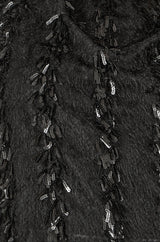 Yumi Black Hanging Sequin Long Sleeve Top