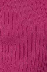Yumi Plum Ribbed Knit Roll Neck Jumper