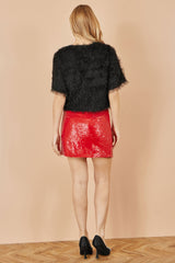 Yumi Red Sequin Mini Skirt
