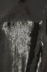 Yumi Black Sequin Tassels Hem Midi Tunic Dress