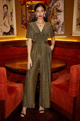 Yumi Gold Sparkle Stretch Jumpsuit