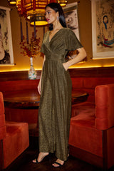 Yumi Gold Sparkle Stretch Jumpsuit