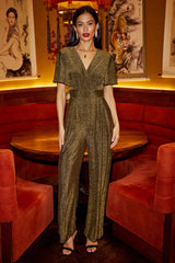 Yumi Gold Sparkle Stretch Jumpsuit