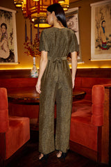 Yumi Gold Sparkle Stretch Jumpsuit