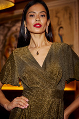 Yumi Gold Sparkle Stretch Jumpsuit