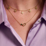 Amelia Antique Oval Necklace, Emerald Green & Gold