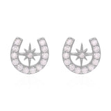 Zada Horseshoe Star Stud Earrings | 925 Sterling Silver