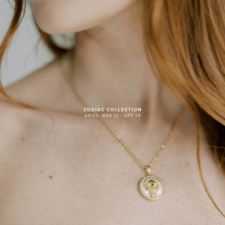 Aquarius, Gold Zodiac Necklace