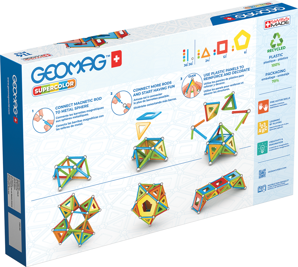 Geomag Supercolor Panels - 114 Pieces Set