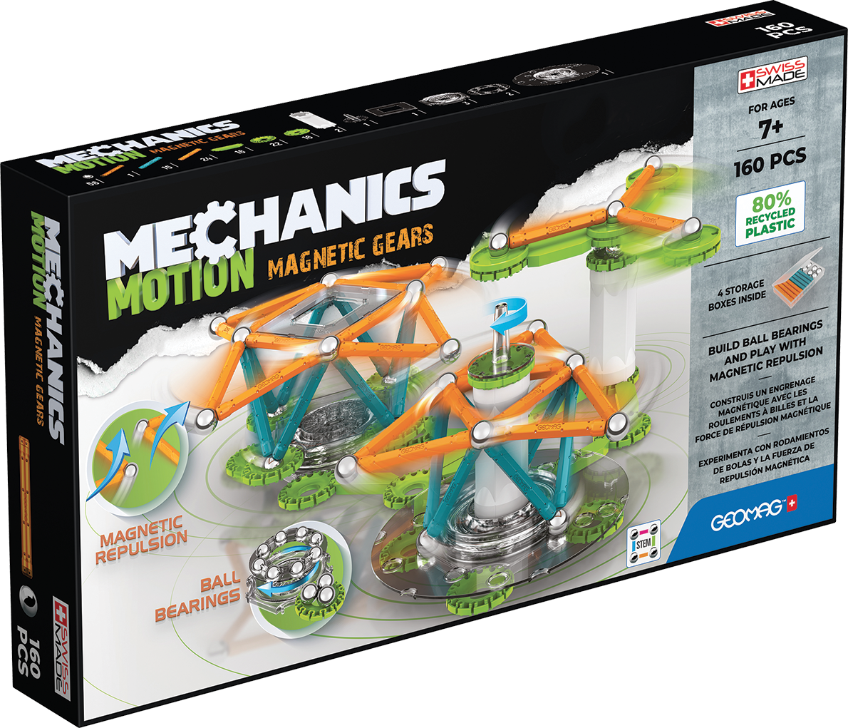 Geomag Mechanics Motion Magnetic Gears 160 Pieces