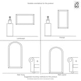 Aimi - Full Length Black & Gold Metal Rectangle Window Mirror - 180cm x 105cm.