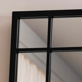 Aimi - Full Length Black Metal Rectangle Window Mirror - 180cm x 105cm.