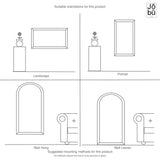 Aimi - Full Length Black Metal Rectangle Window Mirror - 180cm x 90cm