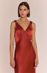Amelia Midi Dress in Chilli Red