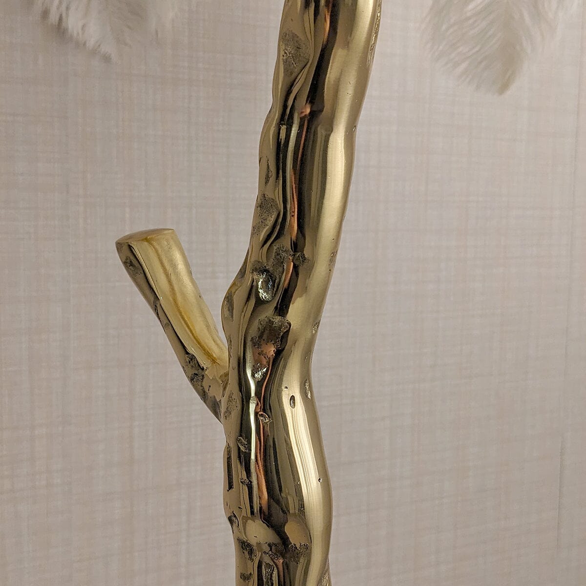 Angelina Premium Cream & Gold Feather Floor Lamp