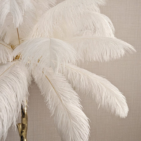 Angelina Premium Cream & Gold Feather Floor Lamp