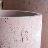 Aurella | Blushstone – 40cm Large Concrete Cylinder Planter – 34L Round Plant Pot
